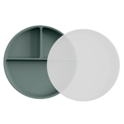 Divided Suction Plates with Matching Lids Pack of 1 Silicone Plate