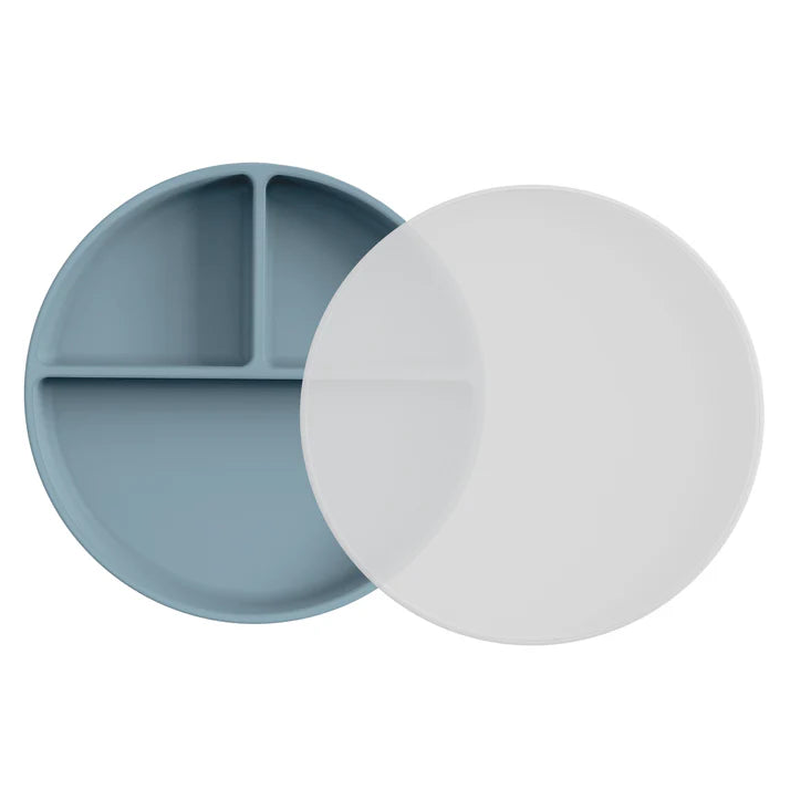 Divided Suction Plates with Matching Lids Pack of 1 Silicone Plate