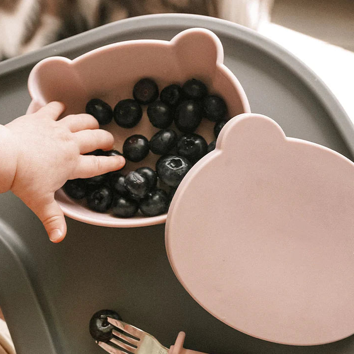 Bear-Shaped Silicone Suction Bowl With Utensil Set